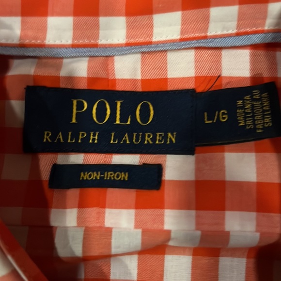 Beautiful gently worn Ralph Lauren orange Gingham button down shirt - Picture 3 of 3